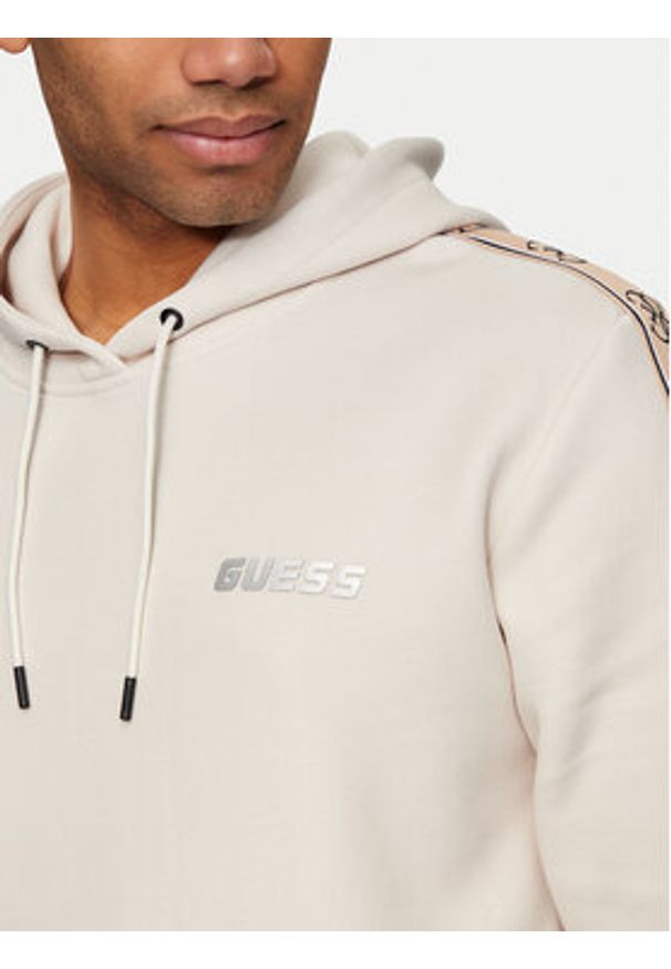 Guess Bluza Z4RQ21 KB3P2 Beżowy Regular Fit. Kolor: beżowy. Materiał: syntetyk, bawełna