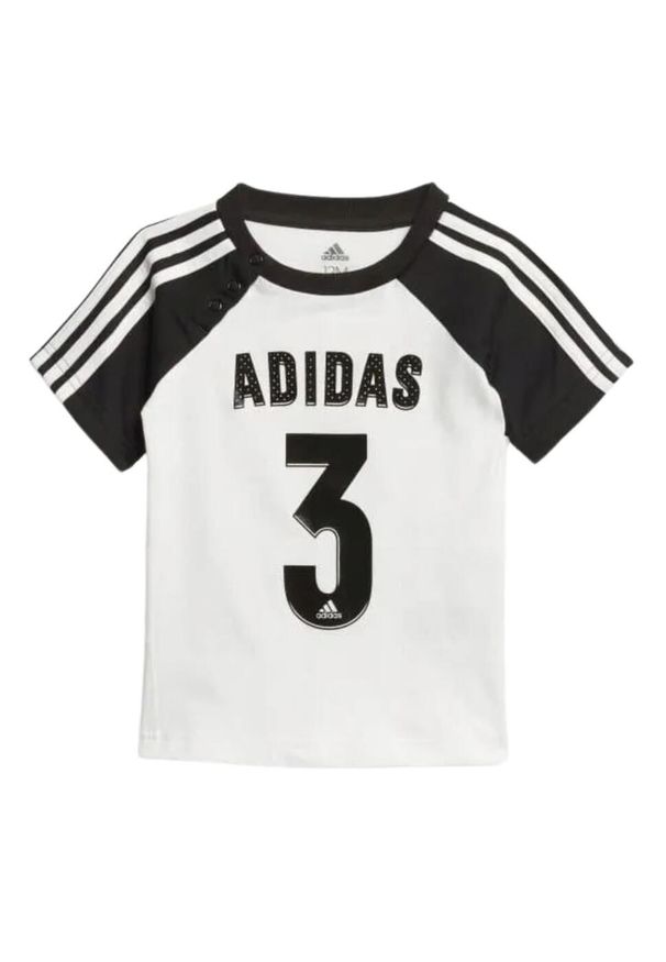 Komplet dziecięcy Adidas I Sport Sum Set bawełniany Koszulka + spodenki. Kolor: czarny. Materiał: bawełna