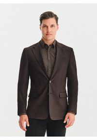 Pako Lorente - PAKO LORENTE – Brązowa marynarka męska. Kolor: szary, beżowy, brązowy. Materiał: poliester, wiskoza, elastan. Sezon: jesień #1