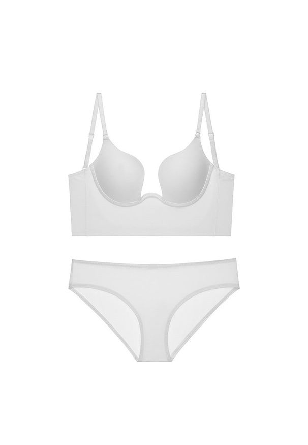 Intica - Komplet bielizny dopasowany do dużych dekoltów z wysokiej jakości materiałów Regi. Kolor: biały. Materiał: materiał