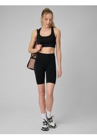 4f - 4F Legginsy kolarki treningowe bezszwowe damskie - czarne XS/S. Stan: podwyższony. Kolor: czarny. Materiał: materiał. Sport: fitness #1