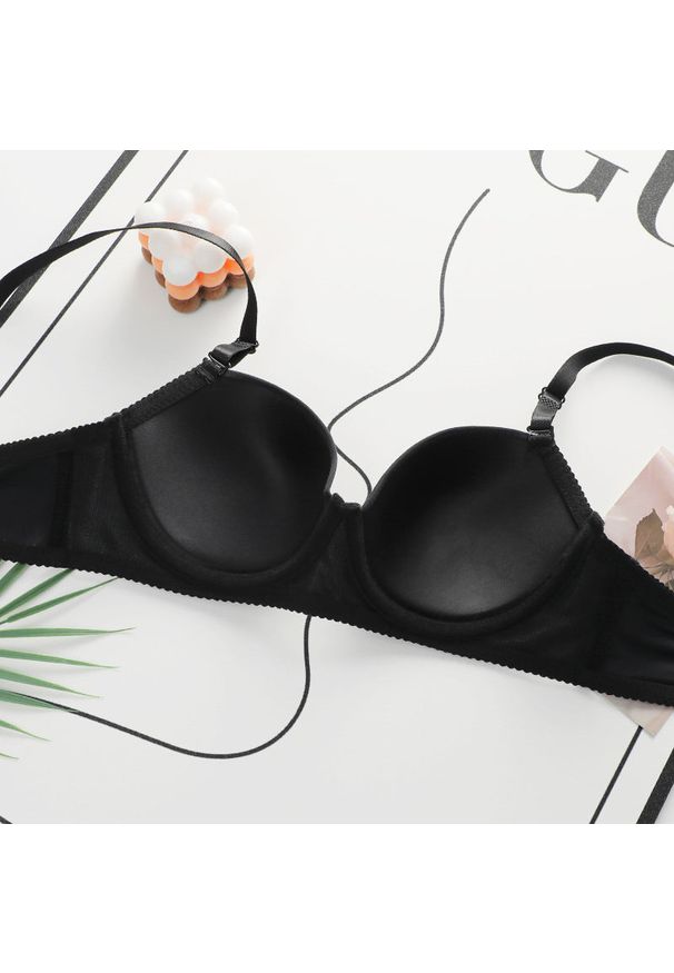 Intica - Biustonosz z usztywnieniem i regulowanymi ramiączkami na co dzień i specjalne okazje Halide. Kolor: czarny. Materiał: materiał