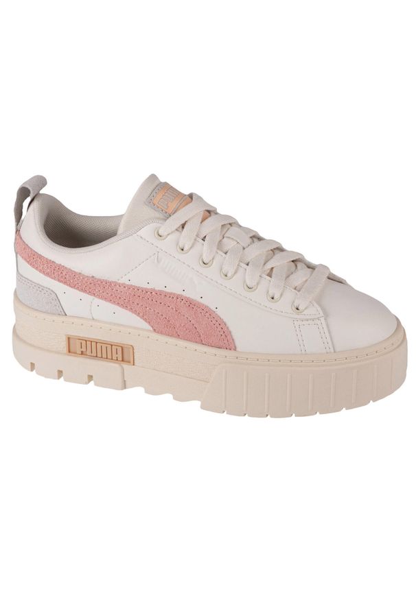 Tenisówki Puma Model Mayze Thrifted Wns Kolor Biały. Zapięcie: sznurówki. Kolor: biały, wielokolorowy, różowy. Materiał: materiał, syntetyk. Szerokość cholewki: normalna. Sport: turystyka piesza