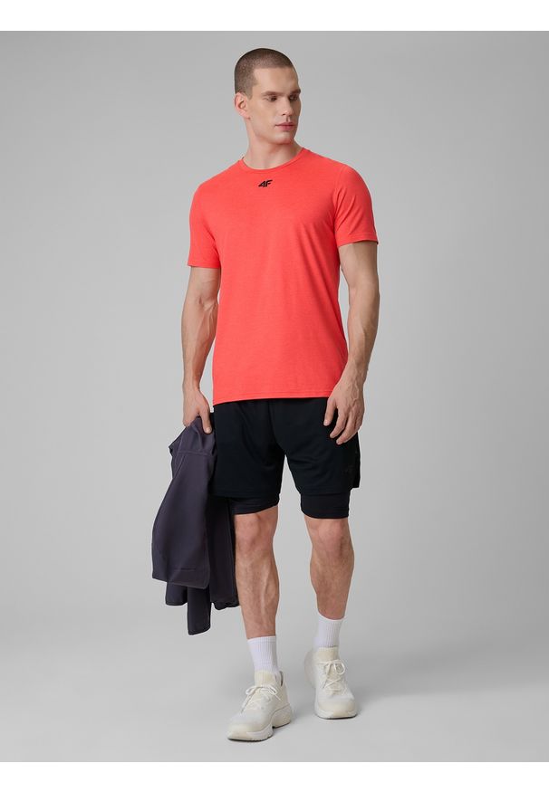 4f - 4F Spodenki treningowe szybkoschnące męskie - czarne XXL. Kolor: czarny. Materiał: skóra. Sport: fitness