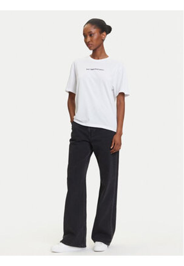 Karl Lagerfeld Jeans T-Shirt A3W17039 Biały Regular Fit. Kolor: biały. Materiał: syntetyk, bawełna