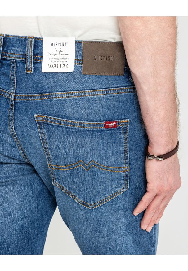 Męskie Spodnie Jeansowe Mustang Style Oregon Tapered Denim Blue 1018014 5000 782