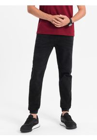 Ombre Clothing - Spodnie męskie jeansowe joggery - czarne OM-PADJ-0106 - XL. Kolor: czarny. Materiał: jeans #5