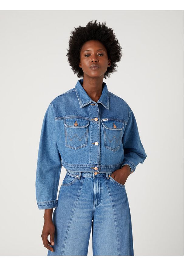 Wrangler Kurtka jeansowa Cowboy W4Z3DE35N 112332077 Niebieski Relaxed Fit. Kolor: niebieski. Materiał: bawełna, jeans