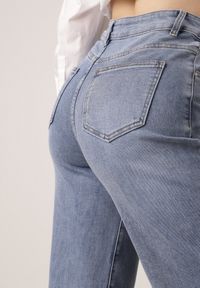 Born2be - Niebieskie Jeansy z Bawełną o Szerokim Kroju Typu Palazzo Zinnarella. Okazja: na co dzień. Stan: podwyższony. Kolor: niebieski. Styl: casual #7