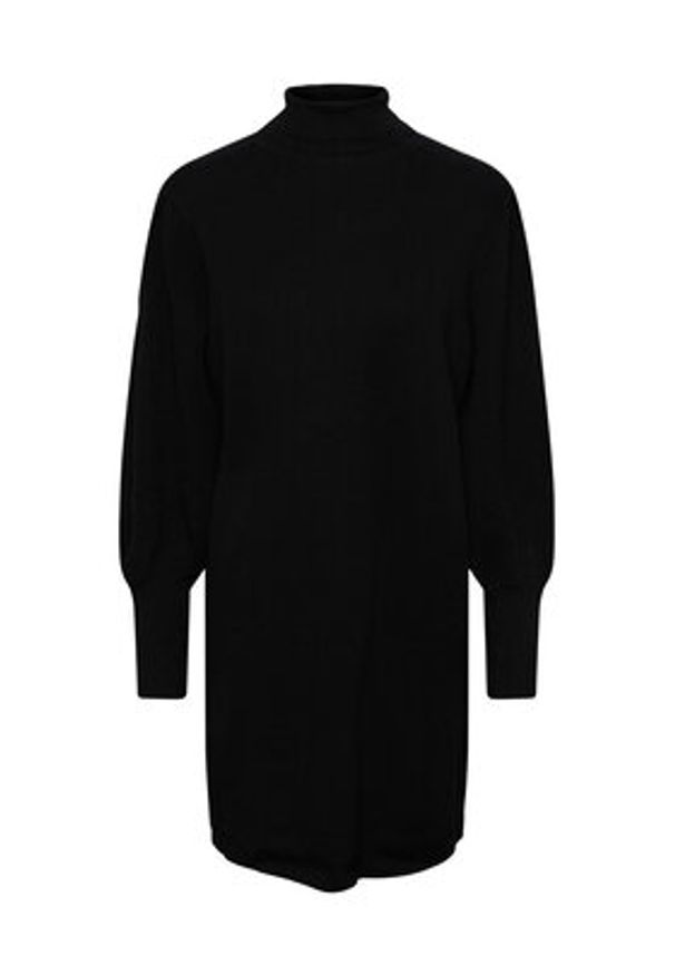 YAS Sukienka dzianinowa 26030696 Czarny Regular Fit. Kolor: czarny. Materiał: wiskoza