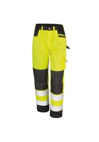 RESULT - Ochronne Spodnie Dla Dorosłych Unisex Hi Viz Cargo. Kolor: żółty