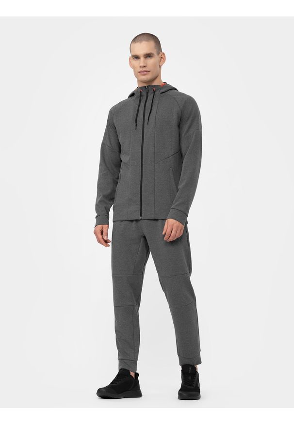 4f - Spodnie treningowe szybkoschnące męskie. Kolor: szary. Materiał: dzianina. Sport: fitness