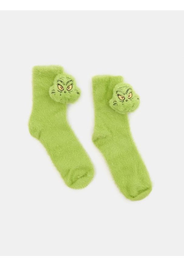 Sinsay - Skarpetki Grinch - zielony. Kolor: zielony