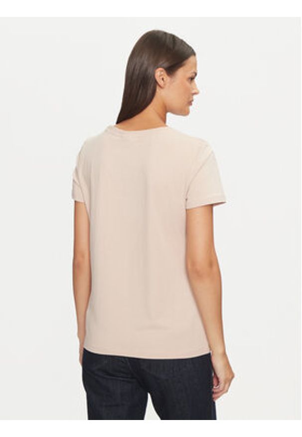 Guess T-Shirt Briana V3BI11 J1314 Beżowy Regular Fit. Kolor: beżowy. Materiał: bawełna