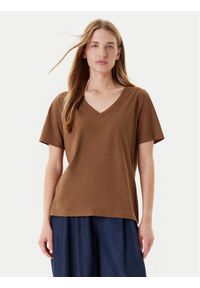 United Colors of Benetton - United Colors Of Benetton T-Shirt 3BVXD400H Brązowy Relaxed Fit. Kolor: brązowy. Materiał: bawełna