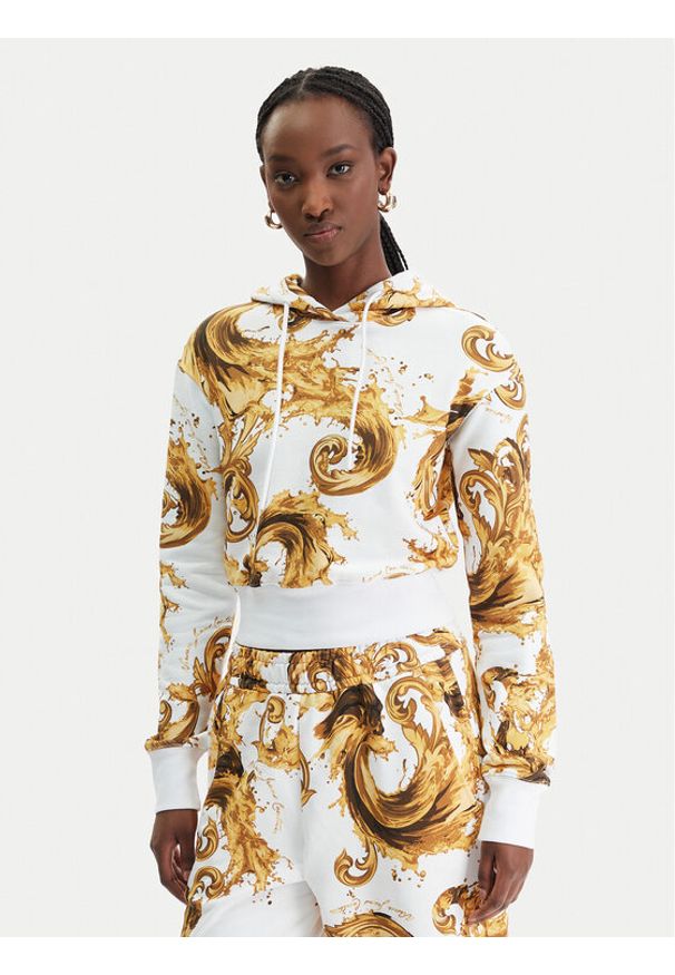 Versace Jeans Couture Bluza 80HAI313 FS196 Biały Regular Fit. Typ kołnierza: kołnierzyk włoski. Kolor: biały. Materiał: bawełna