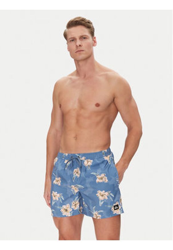 Quiksilver Szorty kąpielowe Everyday Straight Volley 15 EQYJV04121 Niebieski Regular Fit. Kolor: niebieski. Materiał: syntetyk