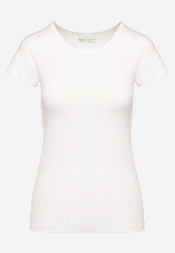 Born2be - Biały Klasyczny Bawełniany T-shirt Zeiola. Okazja: na co dzień. Kolor: biały. Materiał: bawełna. Styl: klasyczny