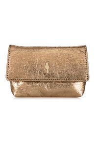 Ochnik - Mały złoty skórzany portfel z łańcuszkiem. Kolor: złoty. Materiał: skóra #1