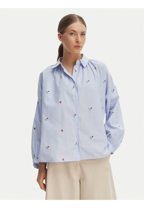 Weekend Max Mara Koszula Butterfly 2615111042 Błękitny Regular Fit. Kolor: niebieski. Materiał: bawełna