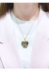 Brazi Druse Jewelry - Naszyjnik Piryt Surowy Serce. Materiał: z mosiądzu, pozłacane, złote, srebrne. Kamień szlachetny: kryształ #2
