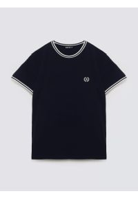 Big-Star - Koszulka męska z kontrastowym wykoŅczeniem grantowa Polias 403. Okazja: na co dzień. Kolor: niebieski. Materiał: bawełna, jeans. Wzór: haft, ze splotem. Styl: sportowy, klasyczny, casual, elegancki #4