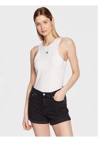 Calvin Klein Jeans Top J20J220765 Biały Regular Fit. Kolor: biały. Materiał: bawełna #1