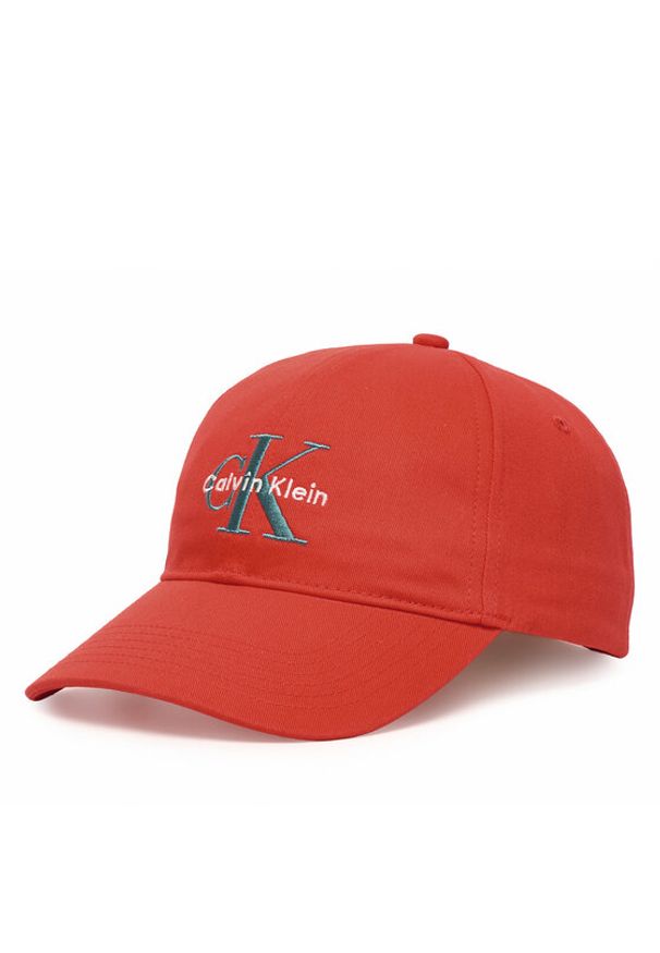 Calvin Klein Czapka z daszkiem Monologo Embroidery Baseball Cap LV04G5004G Pomarańczowy. Kolor: pomarańczowy. Materiał: bawełna