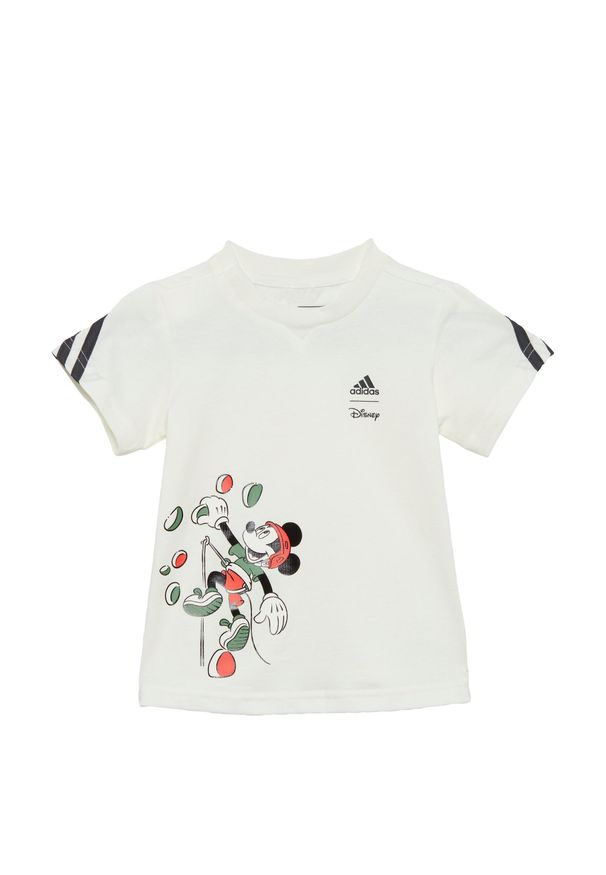 Adidas - Koszulka adidas Disney Mickey Mouse. Kolor: czerwony, szary, biały, wielokolorowy. Wzór: motyw z bajki. Sport: joga i pilates