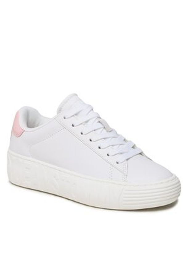 Tommy Jeans Sneakersy New Cupsole Leather EN0EN02137 Biały. Kolor: biały. Materiał: skóra