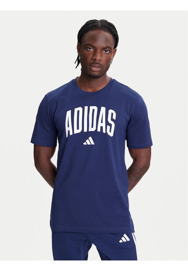 Adidas - adidas T-Shirt Collegiate Lineage Graphic JM6417 Niebieski Regular Fit. Kolor: niebieski. Materiał: bawełna