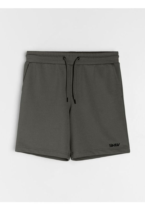 Sinsay - Bawełniane szorty - zielony. Kolor: zielony. Materiał: bawełna