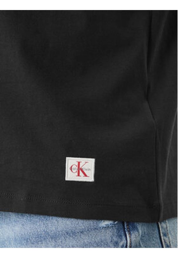Calvin Klein Jeans Tank top LV04RF273G Czarny Slim Fit. Kolor: czarny. Materiał: bawełna