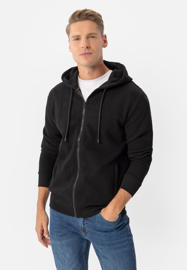 Volcano - Bluza bawełniana B-LERMO. Okazja: na co dzień. Typ kołnierza: kaptur. Materiał: bawełna. Wzór: napisy. Styl: klasyczny, casual, sportowy