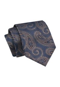 Alties - Krawat - ALTIES - Granat w Duże Paisley. Kolor: niebieski. Materiał: tkanina. Wzór: paisley. Styl: elegancki, wizytowy