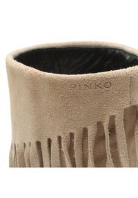 Pinko - PINKO Kowbojki Olympe Tronchetto PE 23 BLKS1 100573 A0N8 Beżowy. Kolor: beżowy. Materiał: zamsz, skóra #5