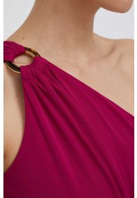 Lauren Ralph Lauren kombinezon kolor różowy z dekoltem okrągłym. Okazja: na co dzień. Kolor: różowy. Materiał: poliester. Styl: casual #7