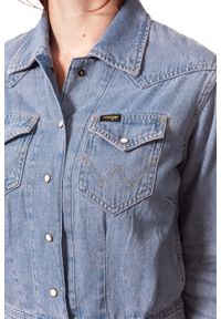Wrangler - DAMSKA KURTKA JEANSOWA WRANGLER SHACKET PINK TINT W5254LWYX 112129396. Materiał: jeans #10