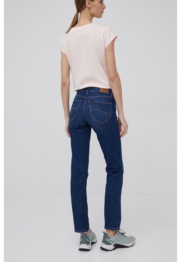 Lee jeansy MARION STRAIGHT NIGHT SKY damskie medium waist. Okazja: na co dzień. Kolor: niebieski. Styl: casual