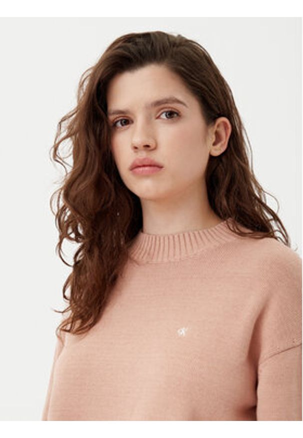 Calvin Klein Jeans Sweter Monogram J20J224802 Pomarańczowy Regular Fit. Kolor: pomarańczowy. Materiał: bawełna