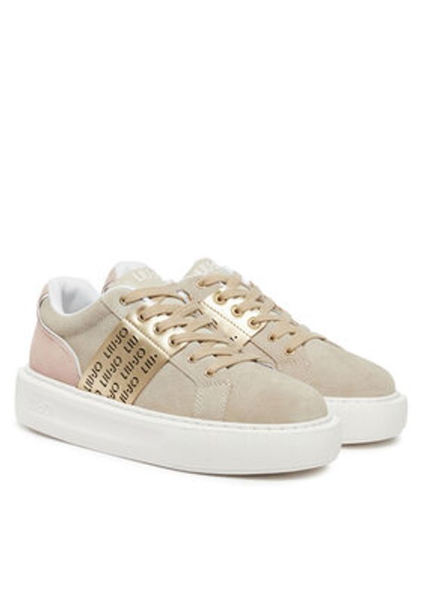 Liu Jo Sneakersy BA5005 PX353 Beżowy. Kolor: beżowy. Materiał: zamsz, skóra