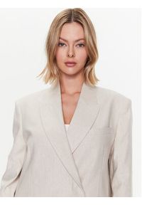 Calvin Klein Marynarka Linen Tailored K20K205225 Beżowy Relaxed Fit. Kolor: beżowy. Materiał: bawełna #3