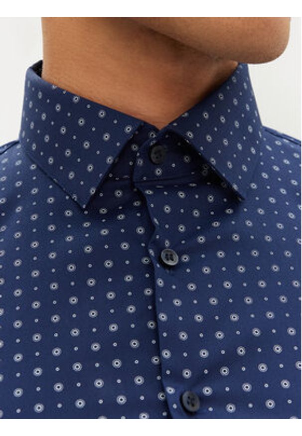 Calvin Klein Koszula K10K114313 Granatowy Slim Fit. Kolor: niebieski. Materiał: bawełna