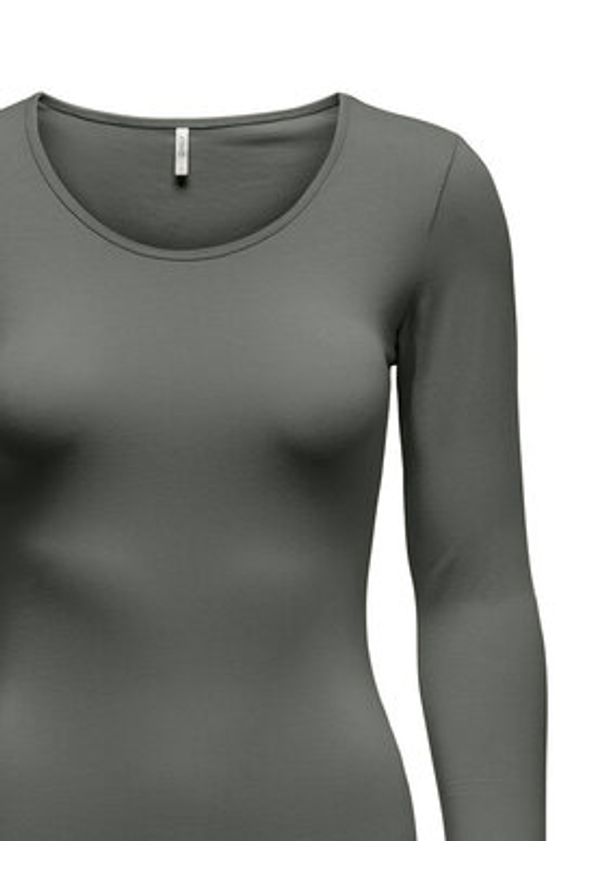 only - ONLY Bluzka Live Love 15204712 Szary Stretch Fit. Kolor: szary. Materiał: bawełna