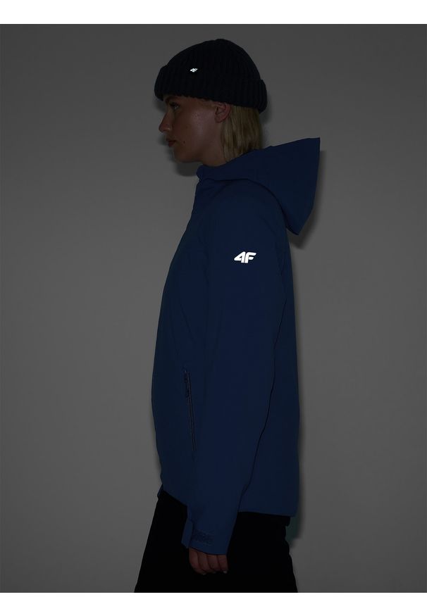 4f - 4F Kurtka narciarska membrana 5000 damska - granatowa XXL. Okazja: na co dzień. Typ kołnierza: kaptur. Kolor: niebieski. Materiał: poliester, syntetyk, materiał, puch. Długość: długie. Sezon: zima. Styl: klasyczny, casual, sportowy