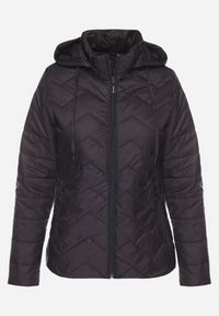 Born2be - Czarna Kurtka z Odpinanym Kapturem Pikowana Ariobia. Kolor: czarny #4