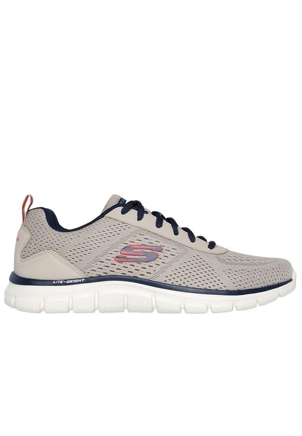 skechers - Buty męskie Skechers Track Lesher 232758TPNV - beżowe. Zapięcie: sznurówki. Kolor: beżowy. Materiał: guma, jeans, dresówka, materiał, syntetyk. Szerokość cholewki: normalna. Model: Skechers Sport. Sport: turystyka piesza