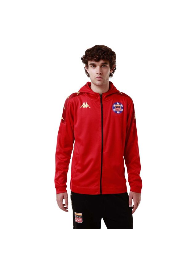 Bluza z kapturem na zamek Kappa Grevolo. Typ kołnierza: kaptur. Kolor: czerwony