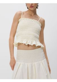 Reserved - Strukturalny top - złamana biel. Materiał: bawełna #1