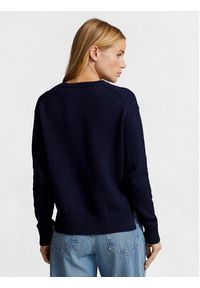 Polo Ralph Lauren Sweter Cn Po 211898583004 Granatowy Regular Fit. Typ kołnierza: polo. Kolor: niebieski. Materiał: bawełna #4